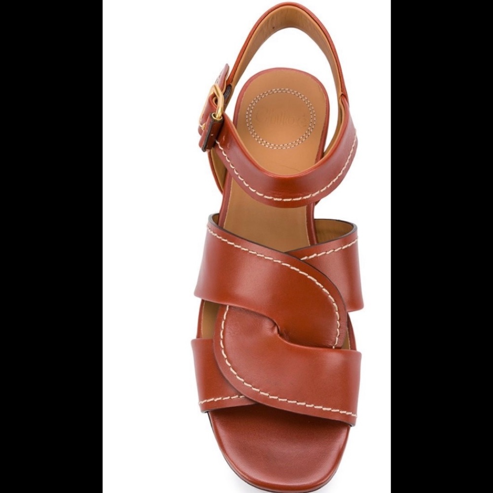 Chloé Candice Leather Wedge Platform Sandal - Picture 2 of 11